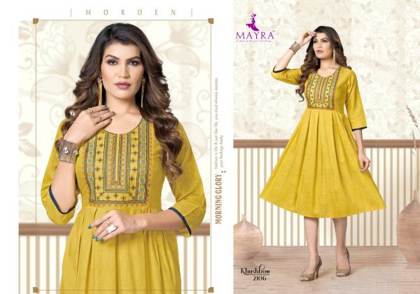 Mayra khushboo Rayon embroidery Designer kurti collection        